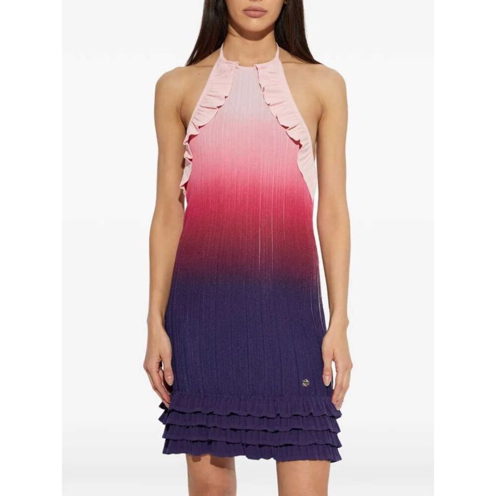 Casablanca Women High-Neck Mini Dress With Ruffles - Picture 3 of 5